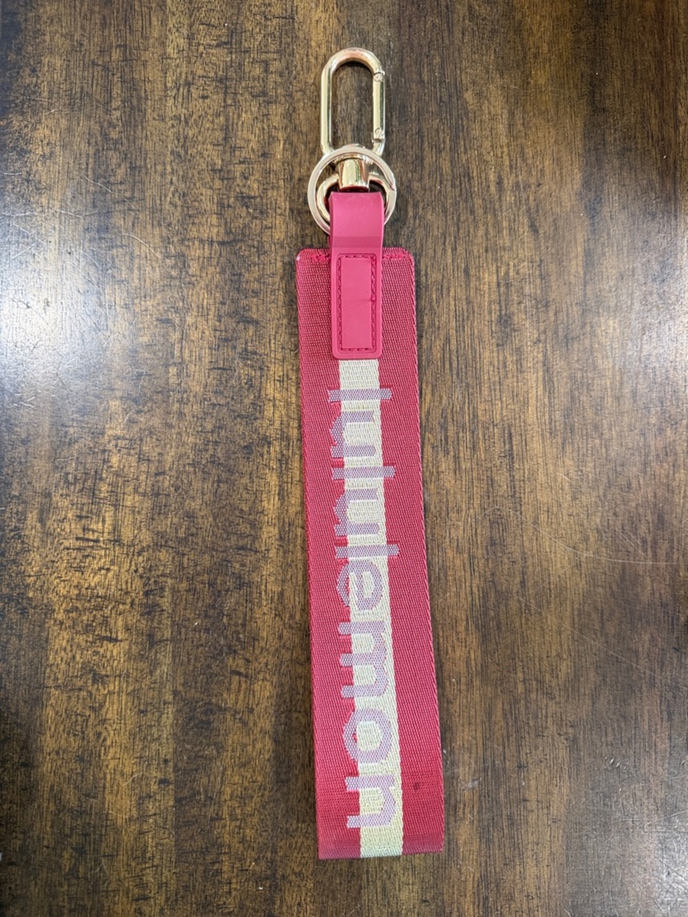 lululemon athletica Pink and Cream Logo Key Fob Strap